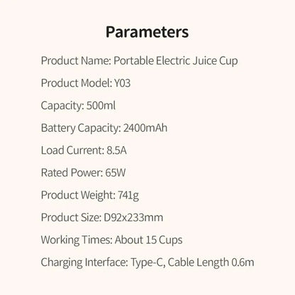 FreshMix 500ml Wireless Juice Bottle